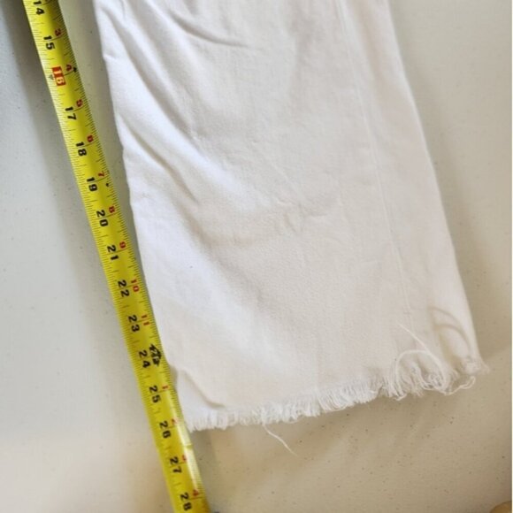 Rag & Bone Marilyn Crop Flare Jeans White Frayed Hem High Waisted Rise Size 29 - Picture 10 of 12